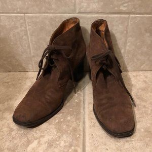 RALPH LAUREN COLLECTION SUEDE LACE-UP BOOTIE 7 *